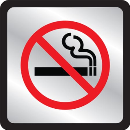 Hy-Ko No Smoking Symbol Plaque Sign 4.5" x 4.5", 5PK A00495